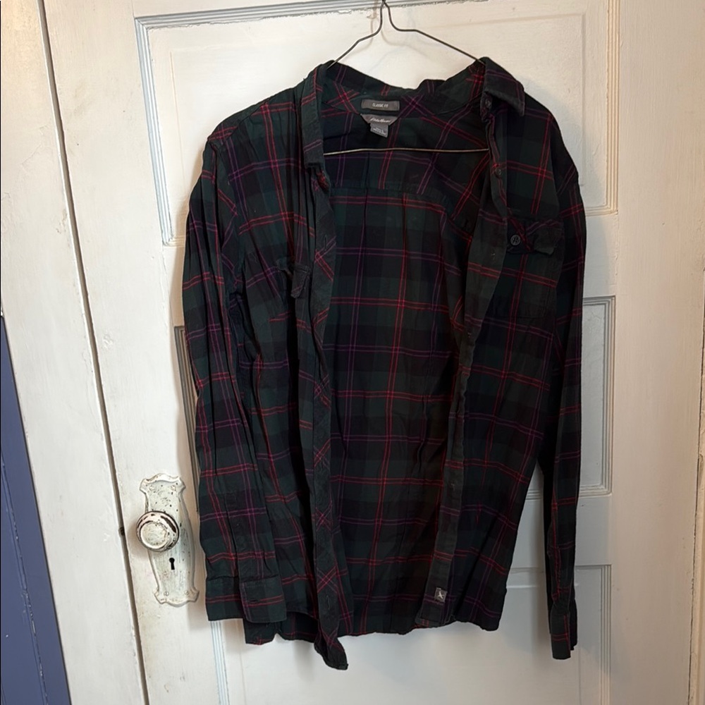 Plaid Button-Up Shirt